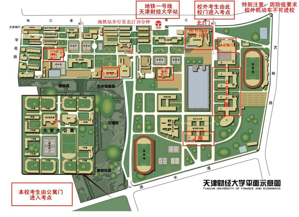 天津财经大学平面示意图